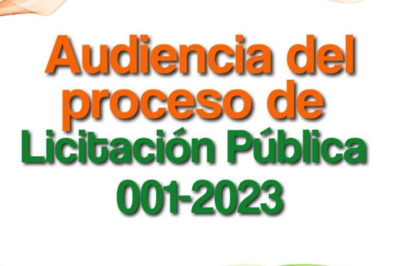 Audiencia del proceso de licitacin Pblica 001-2023