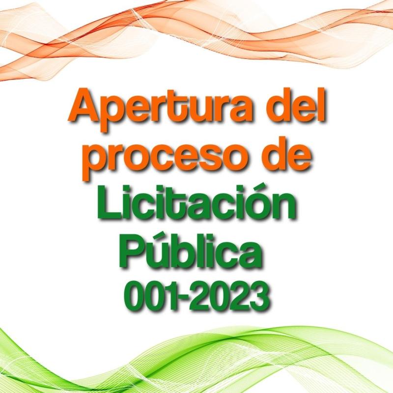 Apertura del proceso de licitacin pblica 001-2023